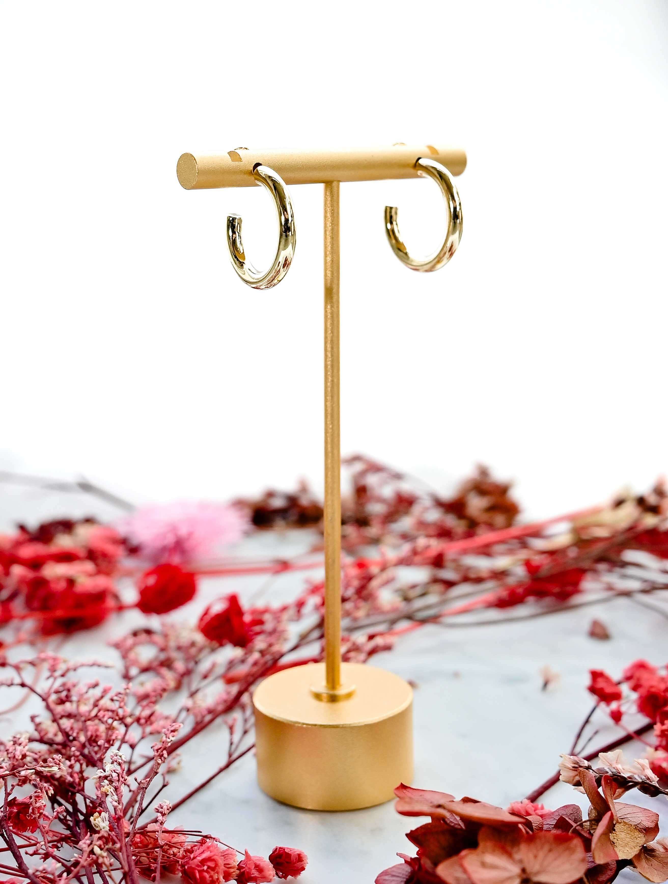 14K Gold Dipped Post Hoop - Image 3