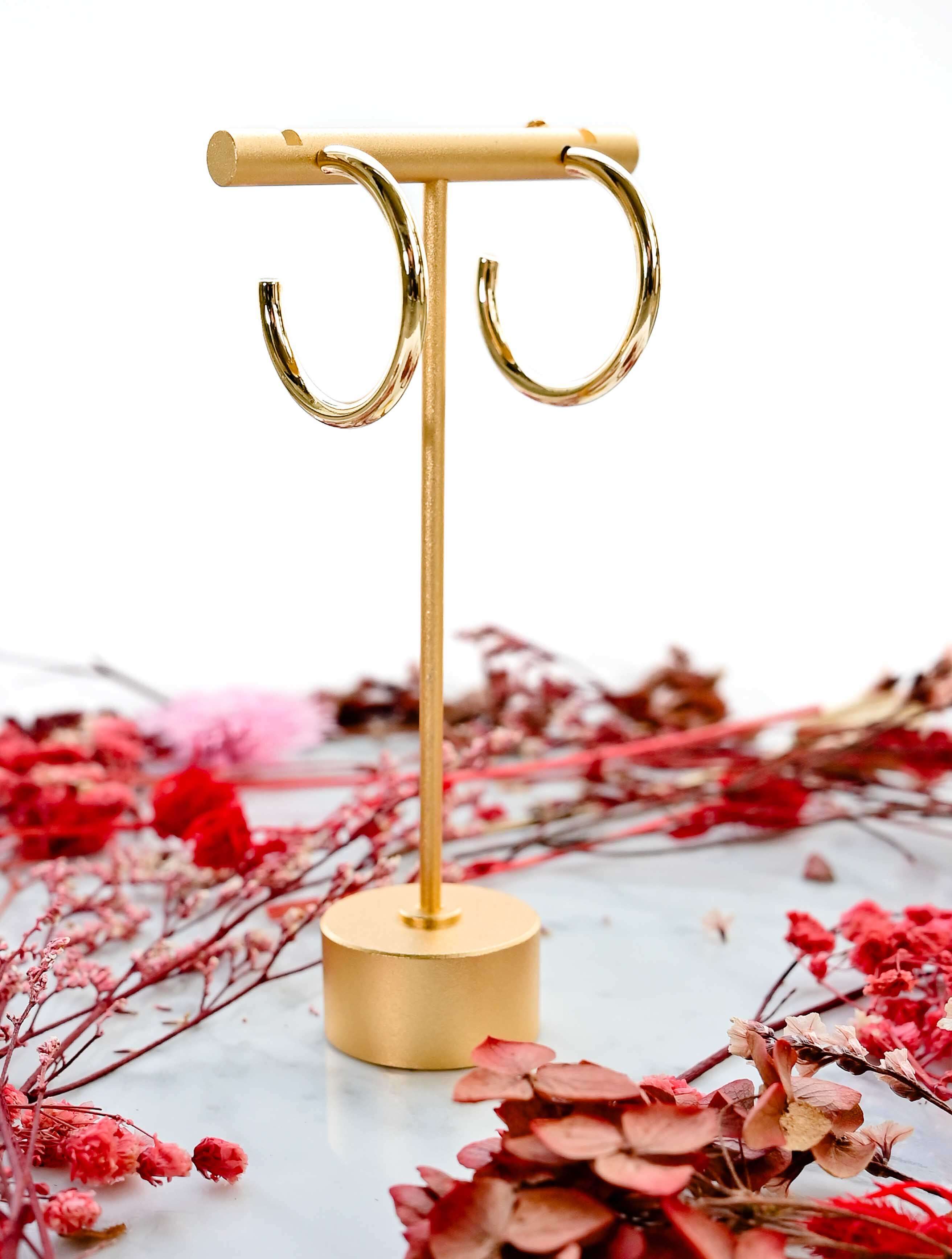 14K Gold Dipped Post Hoop - Image 4