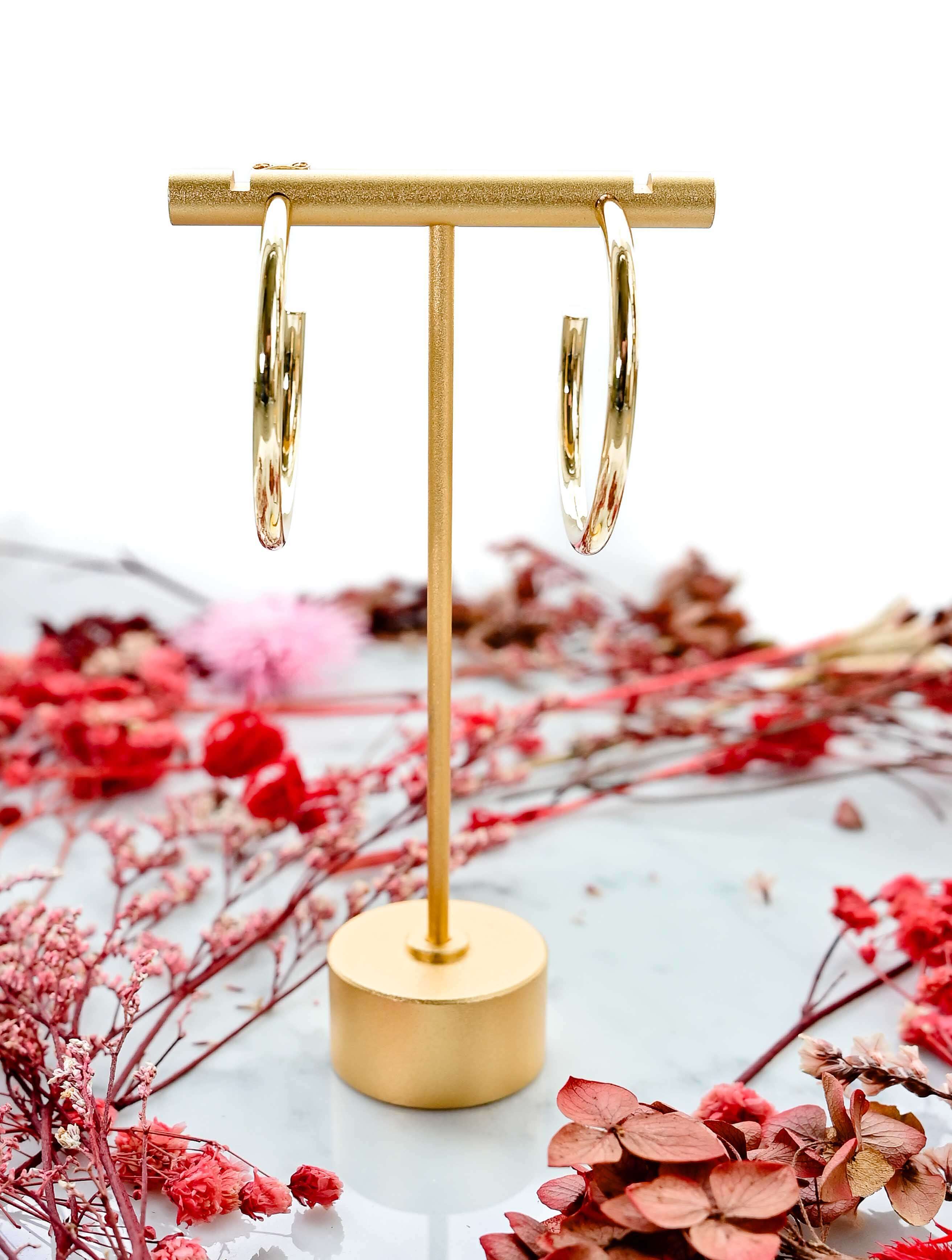 14K Gold Dipped Post Hoop - Image 5