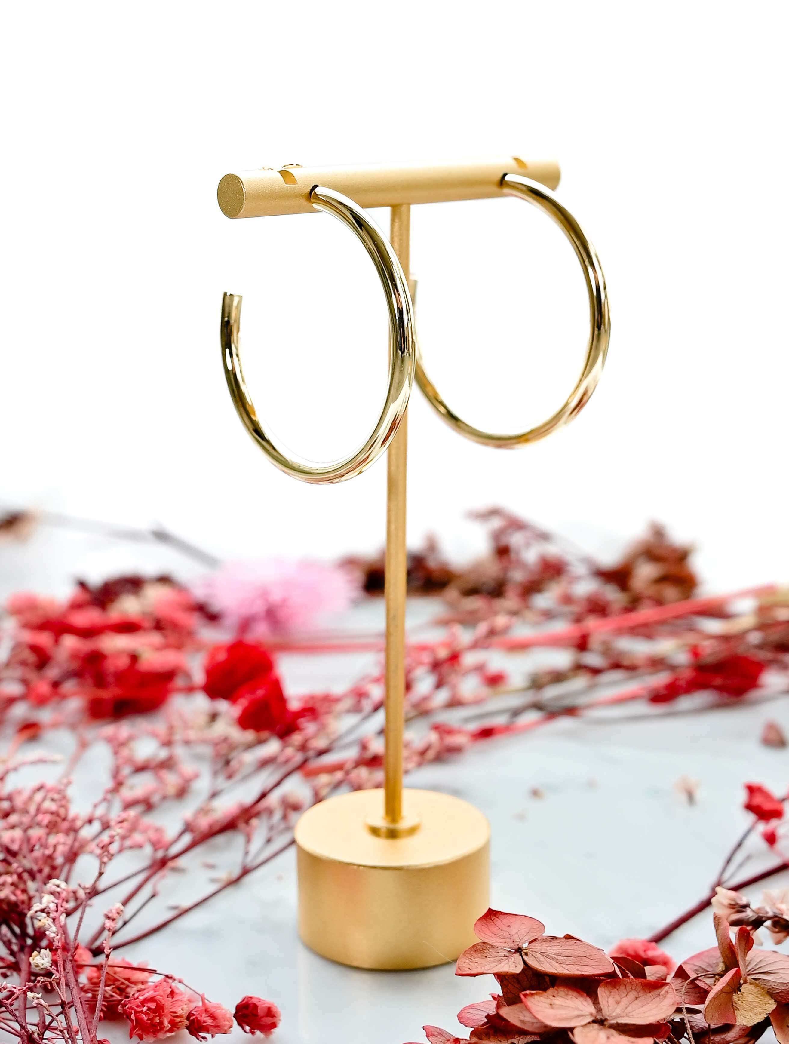 14K Gold Dipped Post Hoop - Image 6