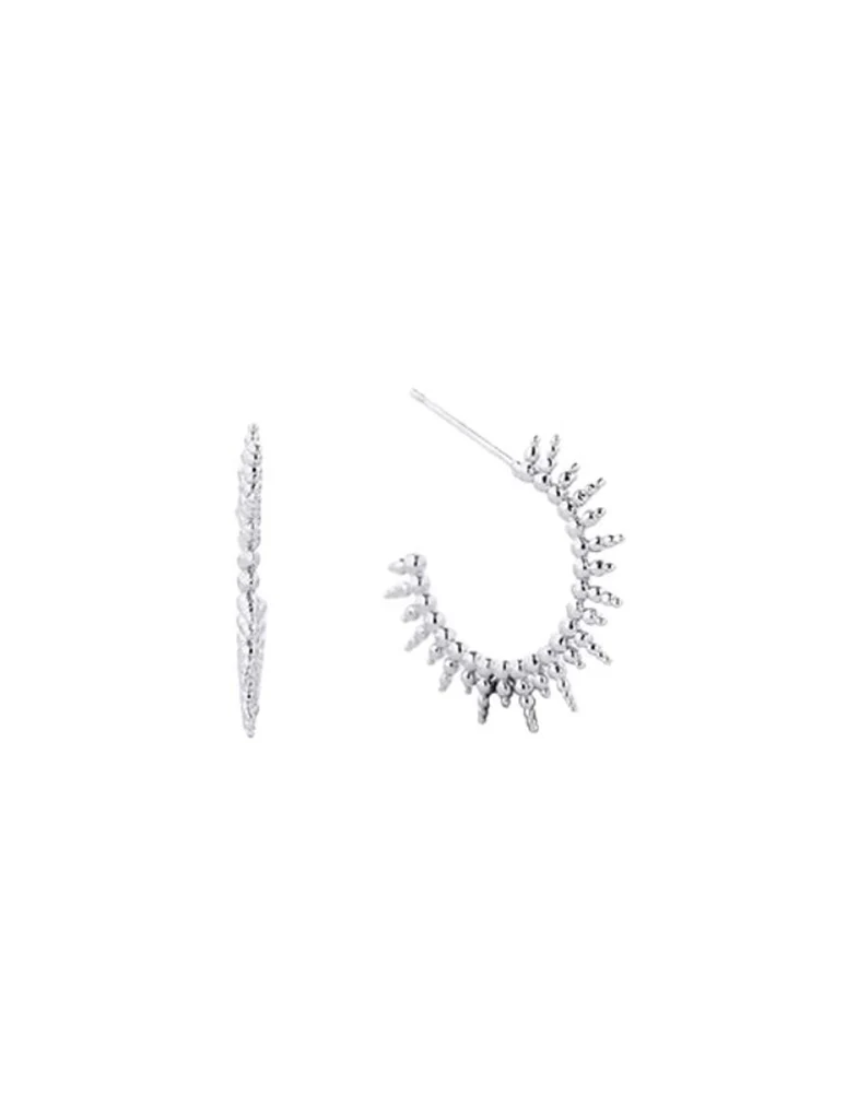 14K Gold Dipped Textured Post Hoop Earrings - Image 6