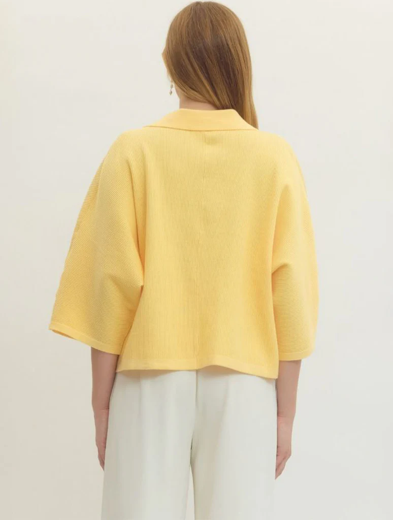 3/4 Sleeve Collared Sweater - Image 9
