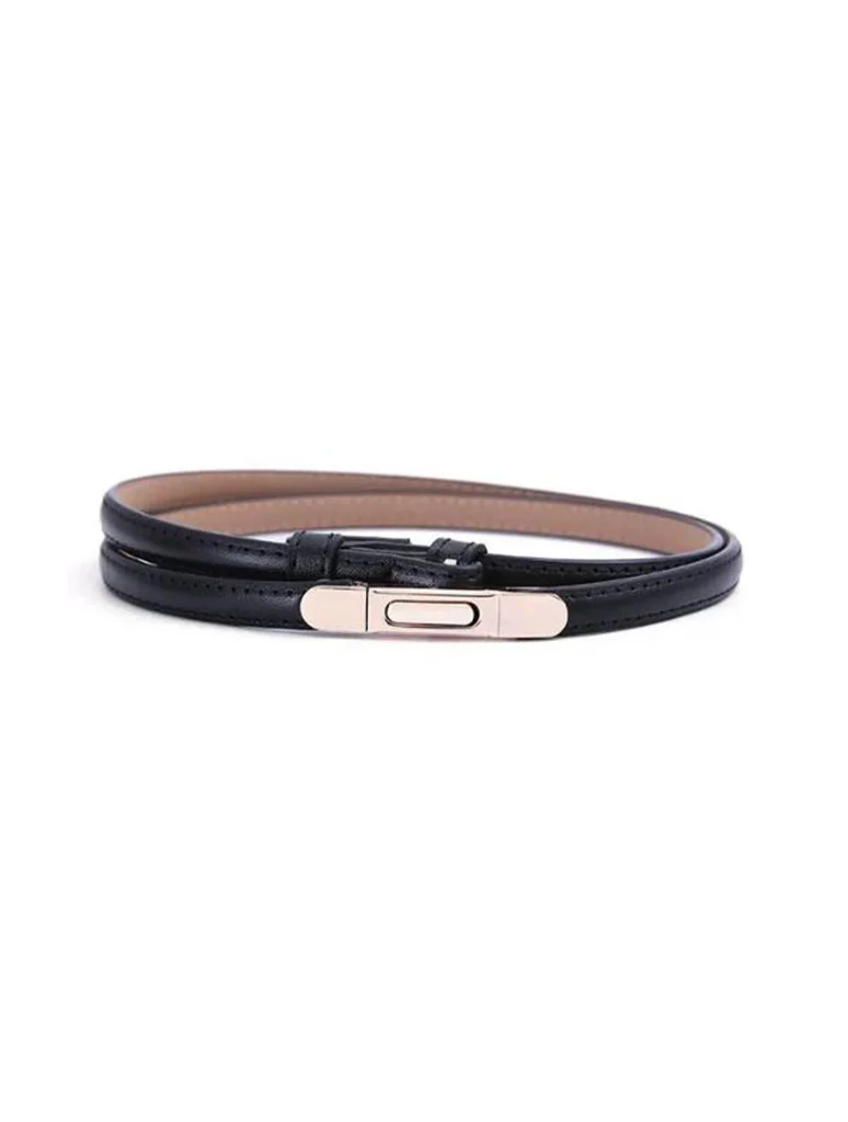 Adjustable Skinny Vegan Leather Belt