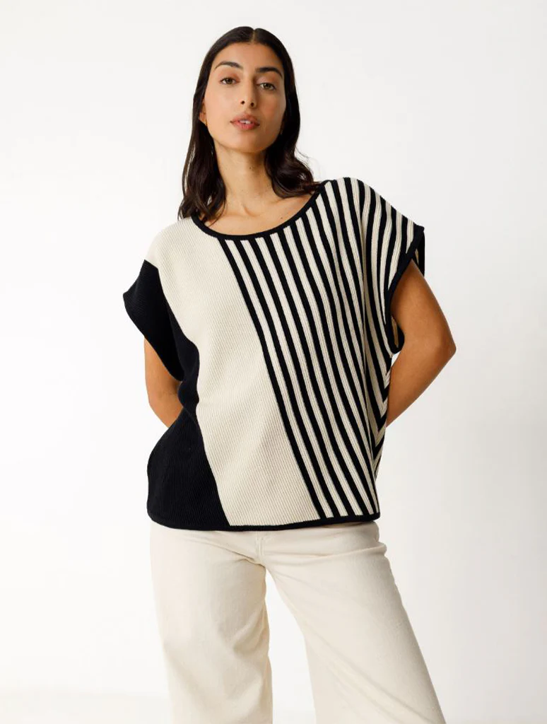 Ainhoa Gots Short Sleeve Striped Sweater