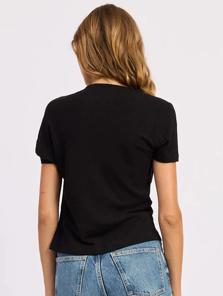 Asymmetric Twist Neckline Short Sleeve Shirt - Image 3