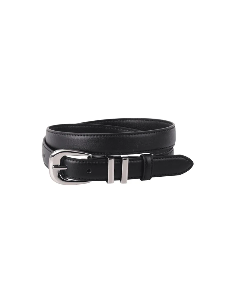 Chunky Metal Leather Belt - Image 2