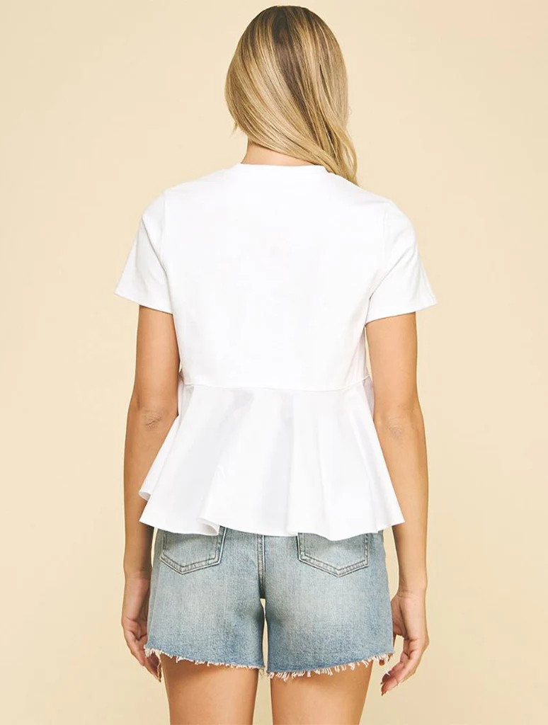 Contrast Shirring Blouse Top - Image 6