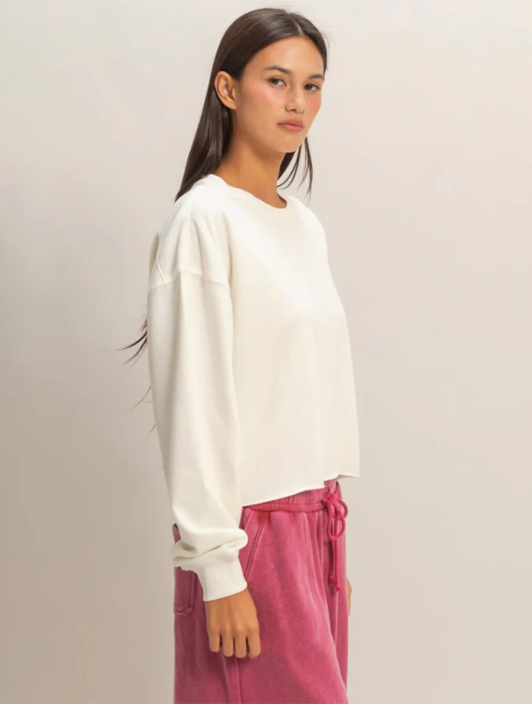 Cropped Mineral Wash Sweatshirt - Image 2