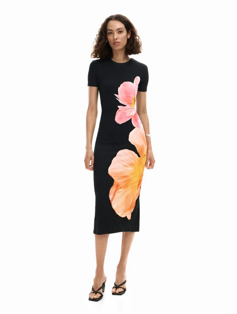Desigual Short Sleeve Floral Dress