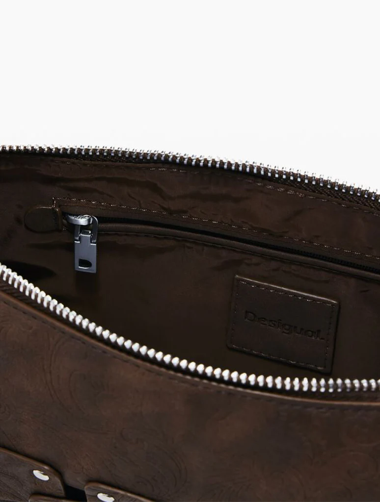 Desigual Small Studded Patch Baguette Bag - Image 3