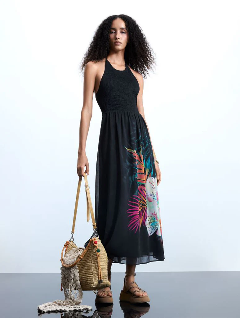 Desigual Tropical Halter Dress
