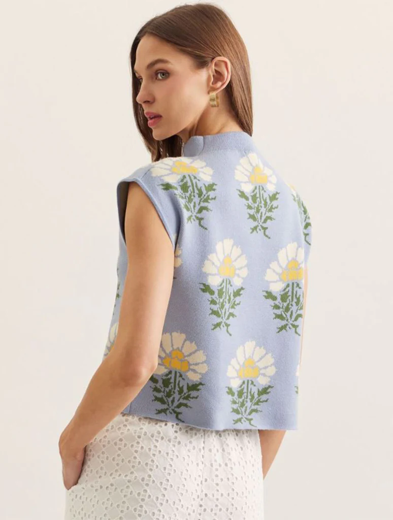 Floral Mock Neck Top - Image 3