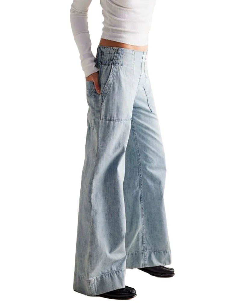 Free People Breezy Denim Pull-On Pants - Image 2