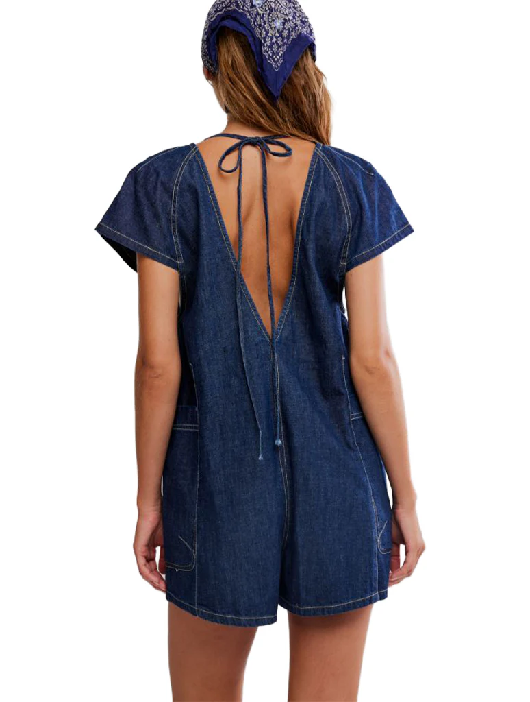 Free People Free Fall Denim Romper - Image 3