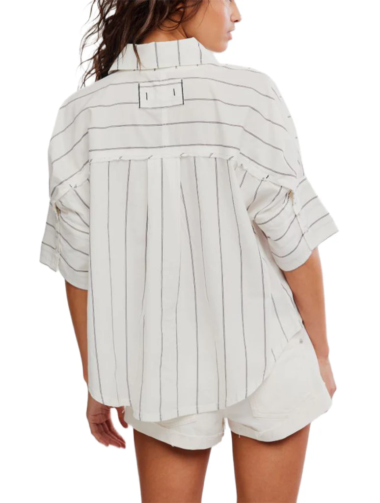 Free People Seaside Cotton Stripe Shirt - Image 3