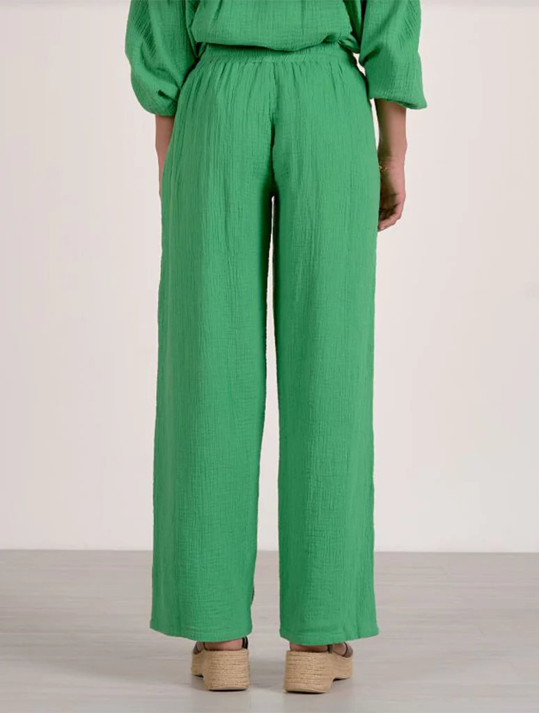 Flowy Pants With Smocked Waistband - Image 3