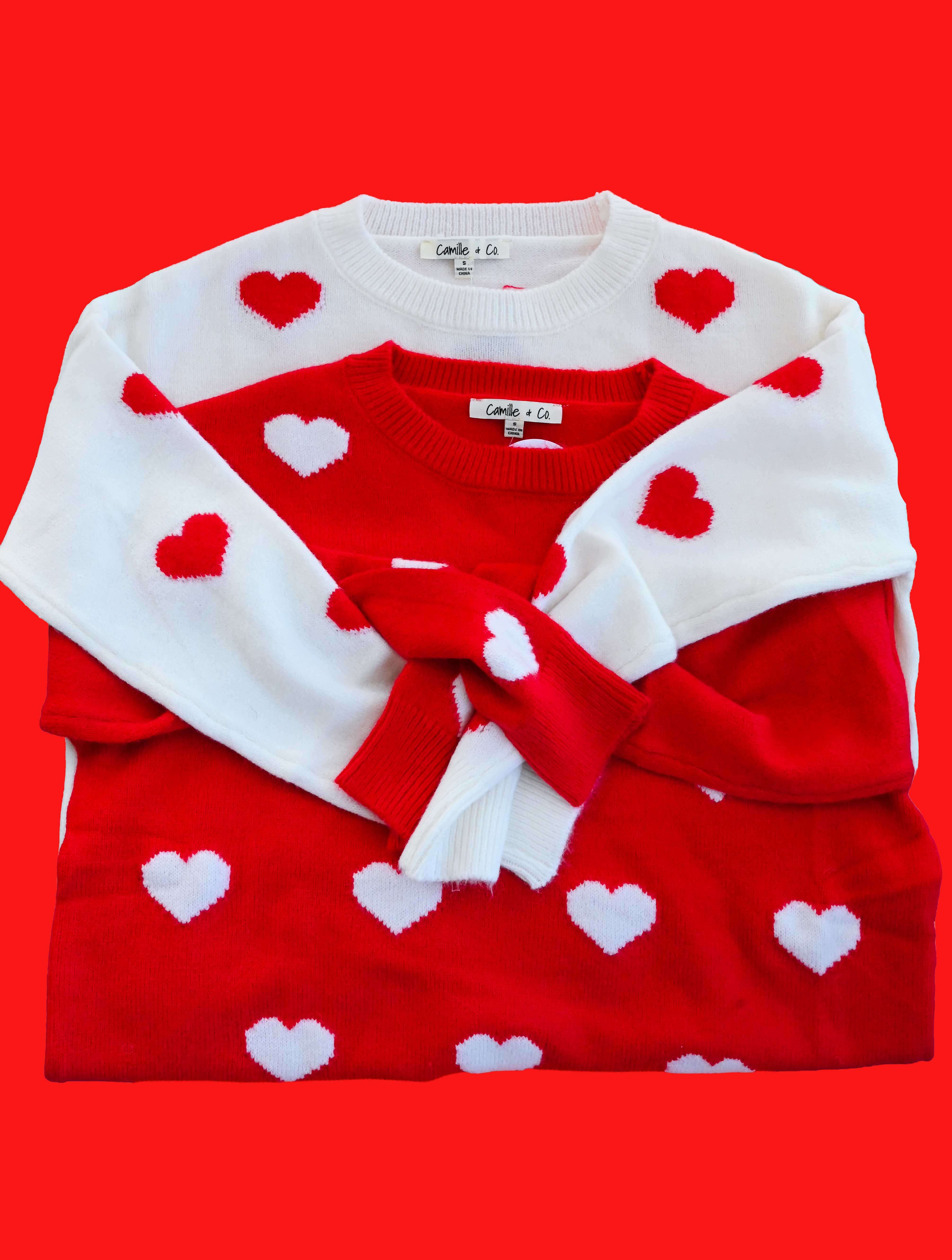 Heart Print Sweater (Final Sale)