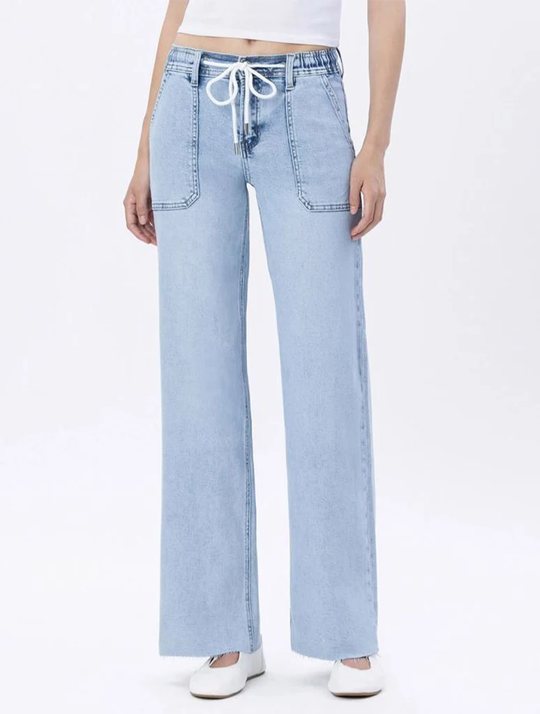 Vervet High Rise Drawstring Wide Leg Jean