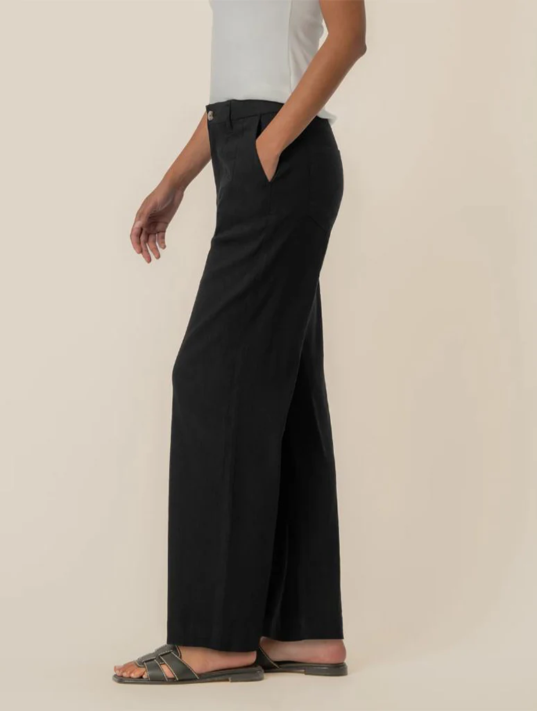 Kut From The Kloth Meg High Rise Wide Leg Linen Pants with Front Pleats - Image 11