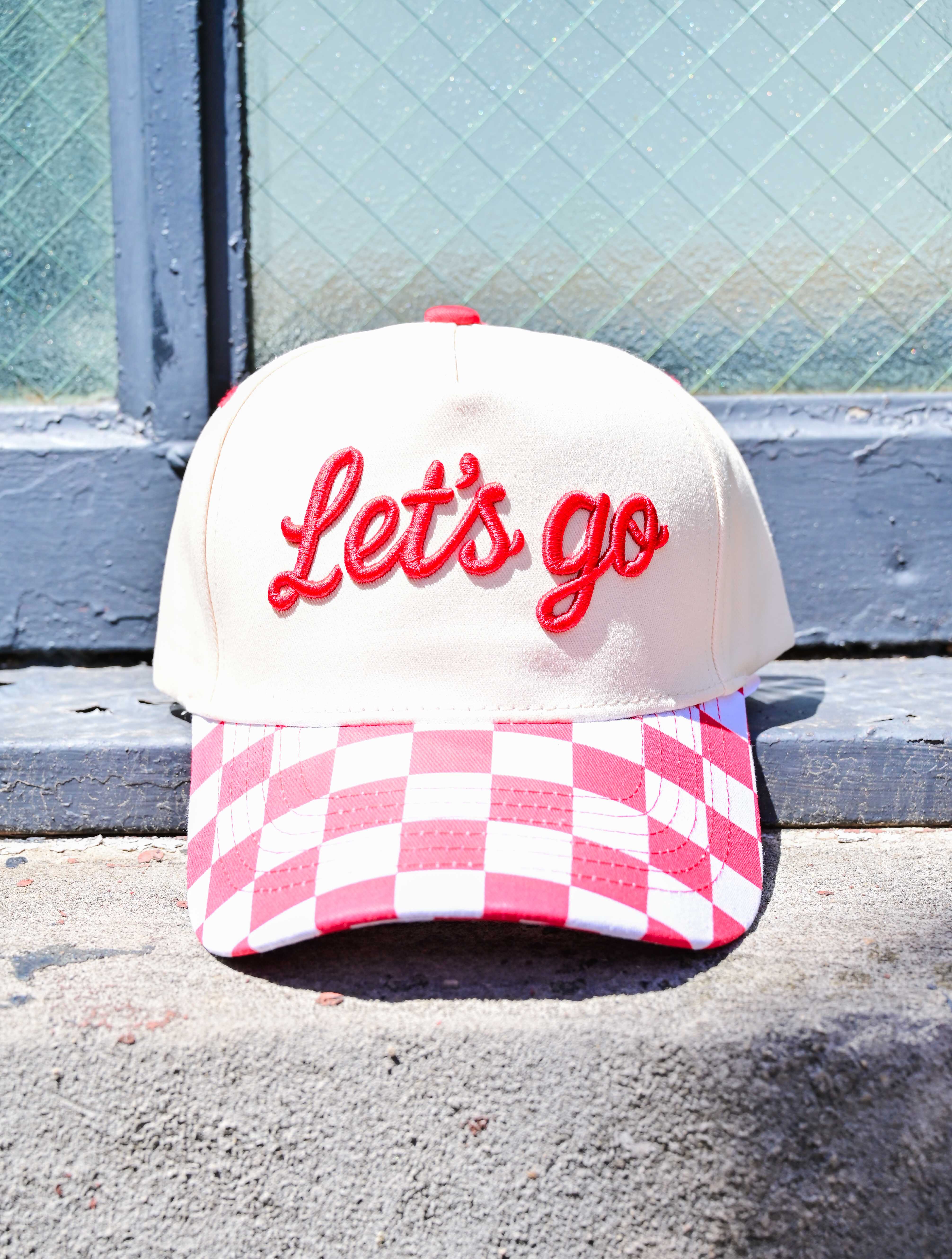 "Let's Go" Checkered Baseball Hat - Image 2