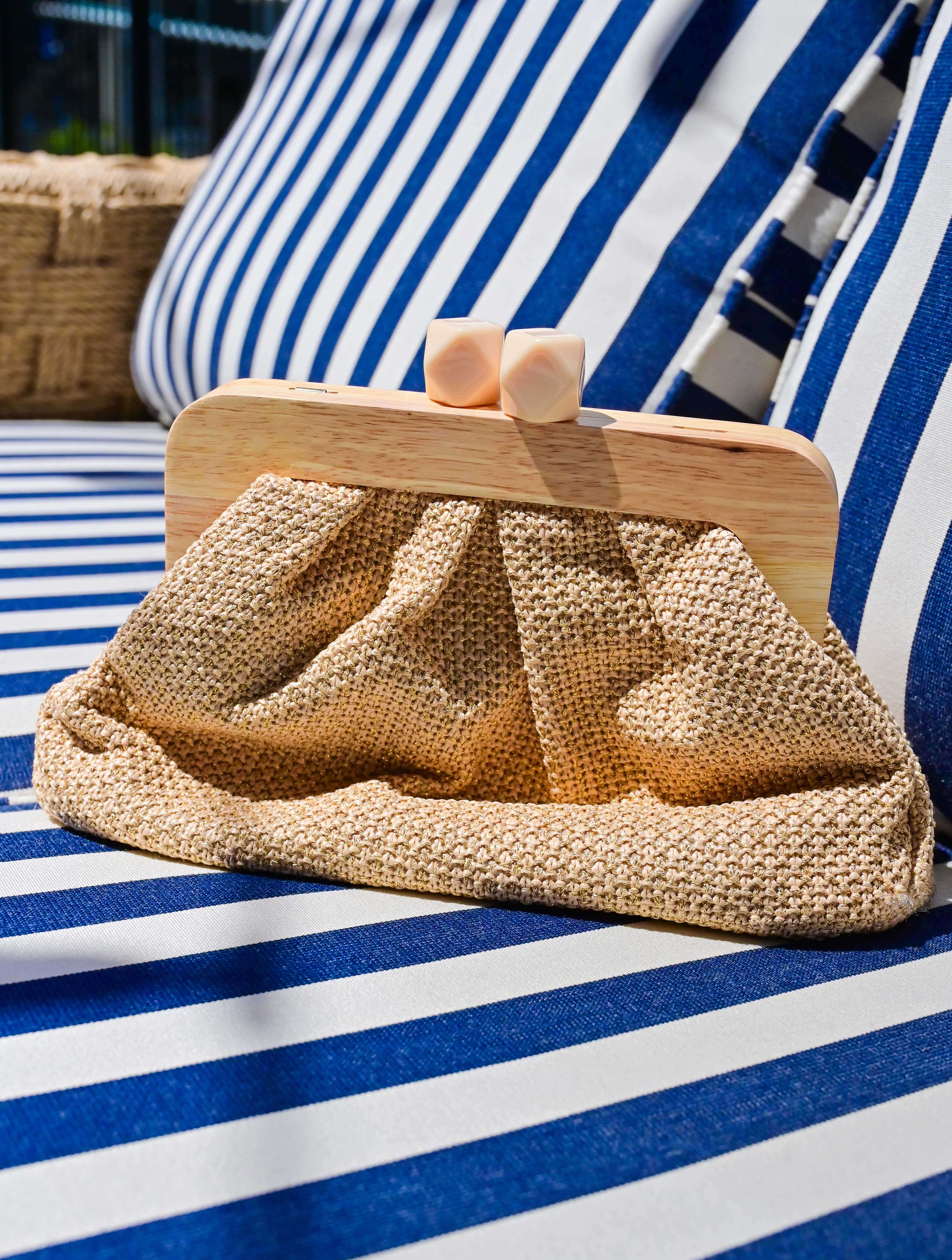 Lia Straw and Wood Purse - Image 3