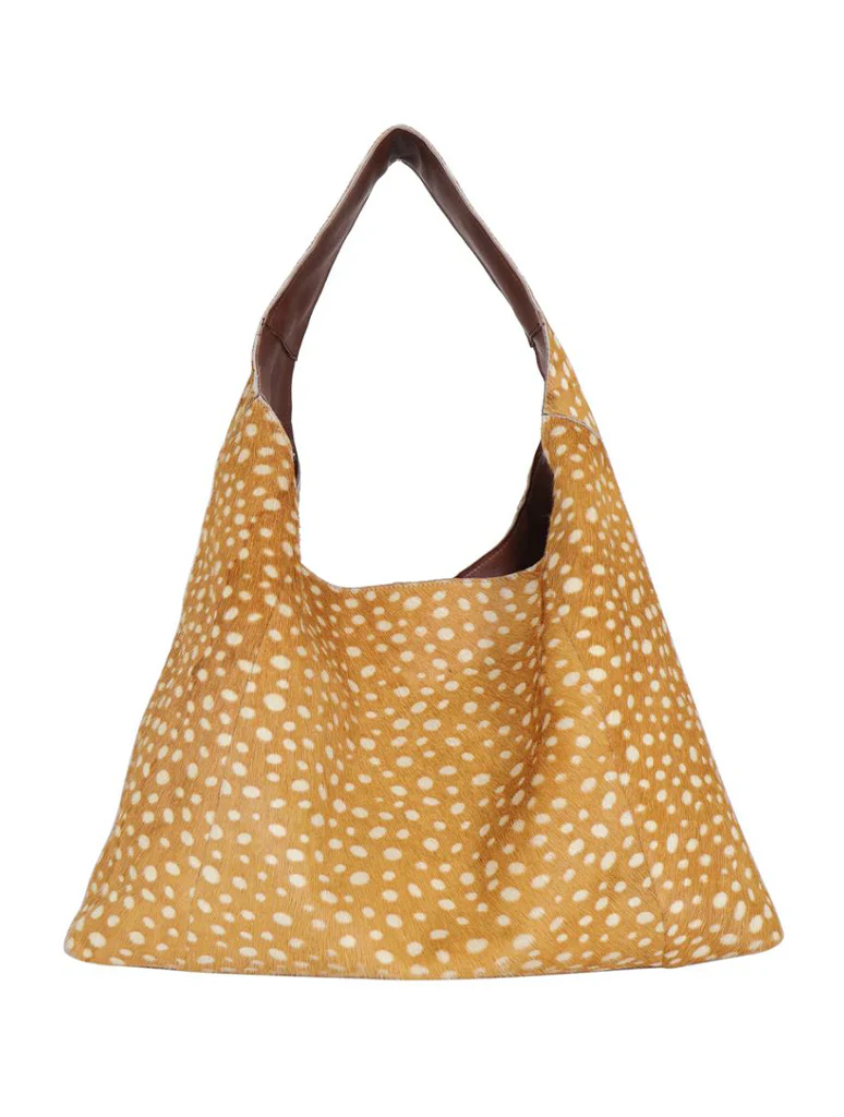 Lindsey Hair-On Leather Shoulder Bag