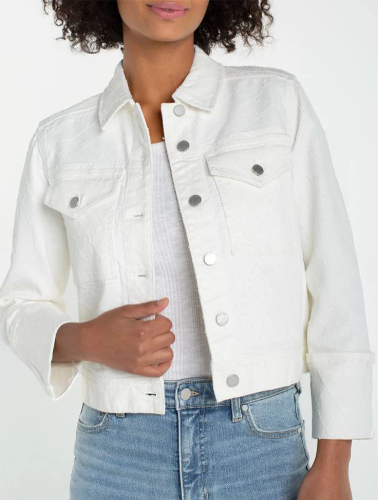 Liverpool Cropped Jacket with Bracelet Length Cuffed Sleeve