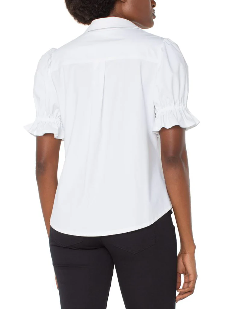 Liverpool Elbow Puff Sleeve Snap Front Knit Shirt - Image 5