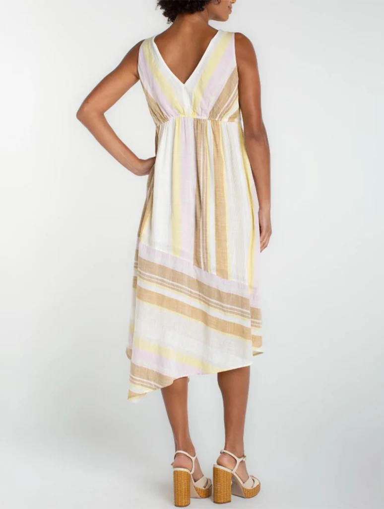Liverpool Sleeveless V-Neck Handkerchief Hem Dress - Image 2