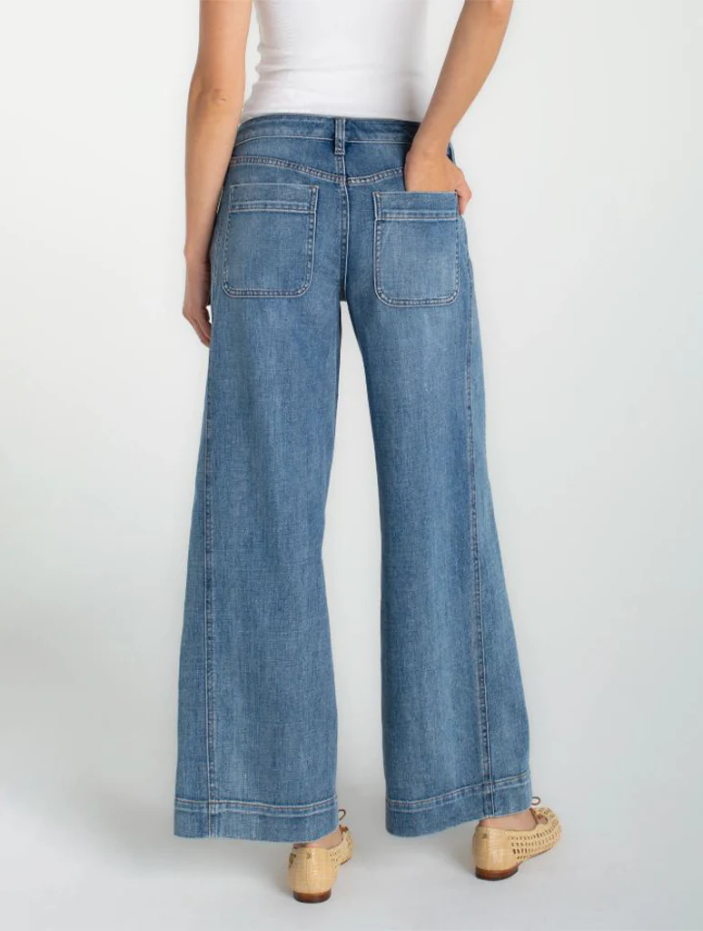 Liverpool Stride Wide Leg Jean With Utility Detail - Image 2