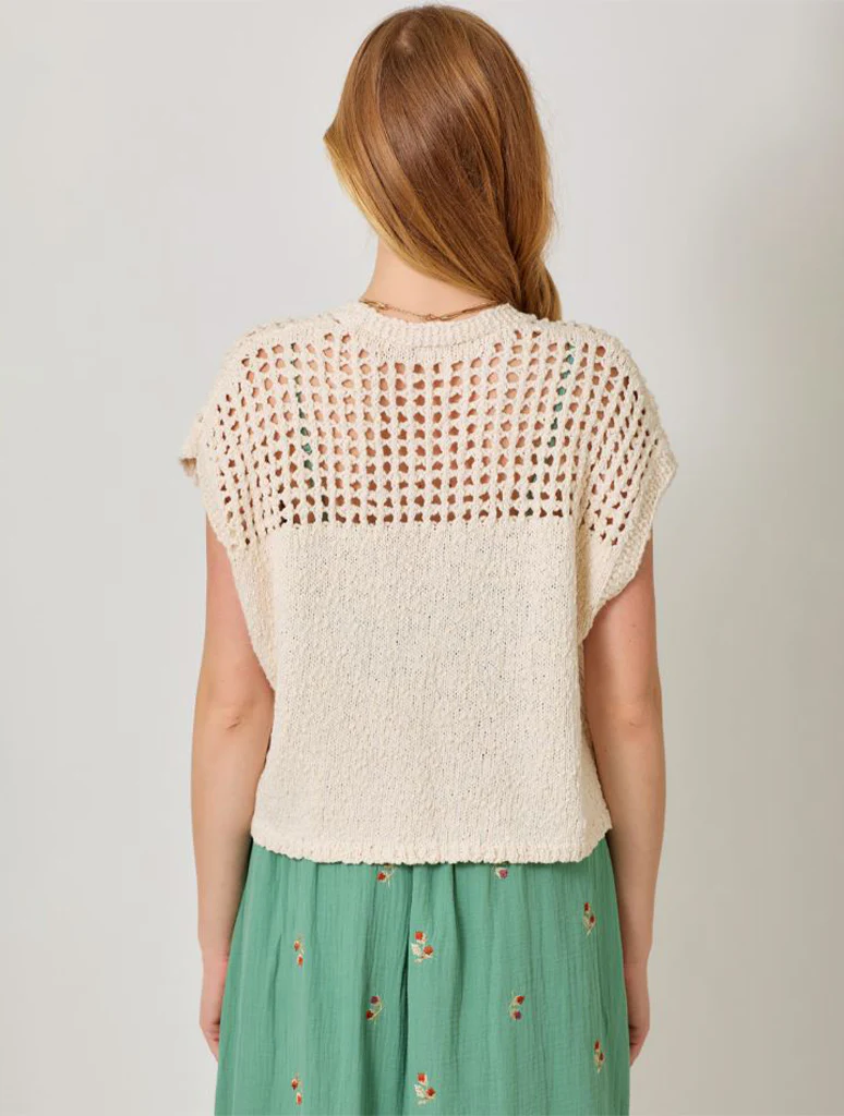 Open Front Knit Sleeveless Cardigan - Image 3
