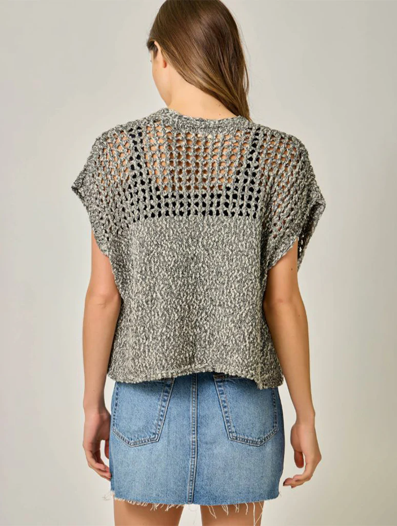 Open Front Knit Sleeveless Cardigan - Image 6