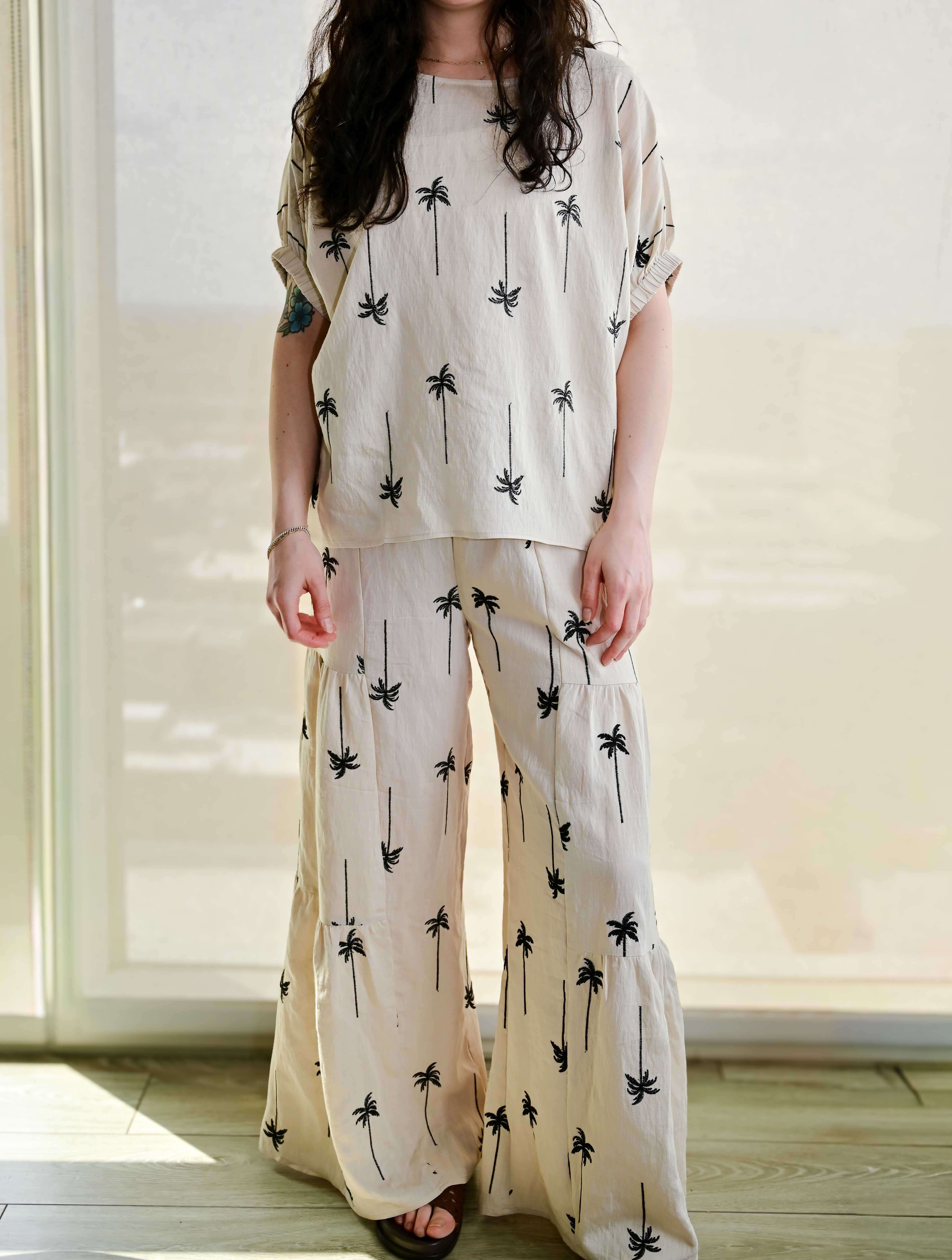 Palm Tree Print Top - Image 3