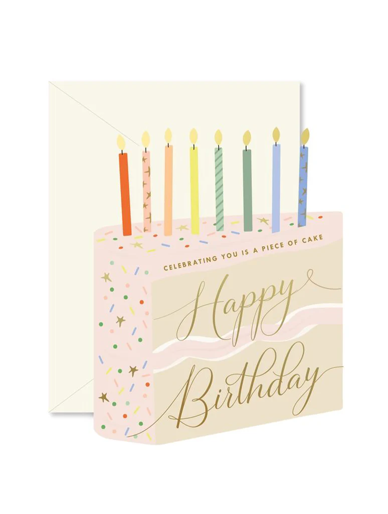 Piece of Cake Die-Cut Folded Greeting Card