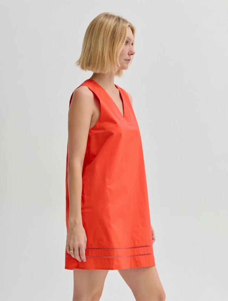 Reese Poplin Lattice Trim Mini Dress - Image 2