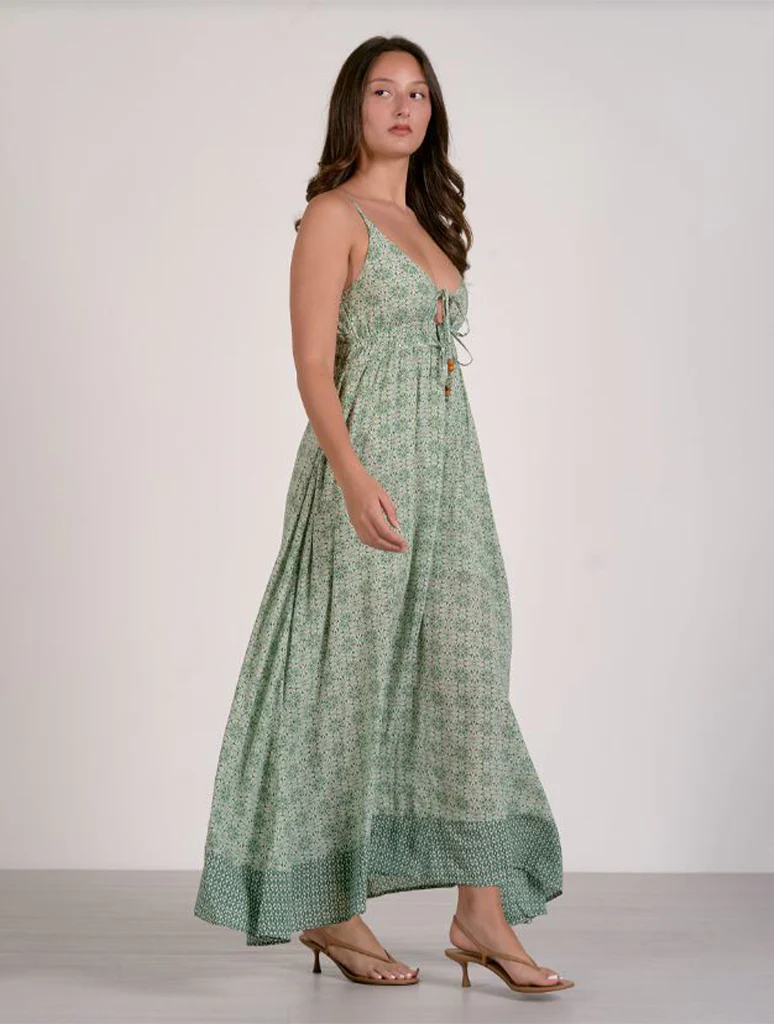 Spaghetti Strap Maxi Dress With Tie - Image 2