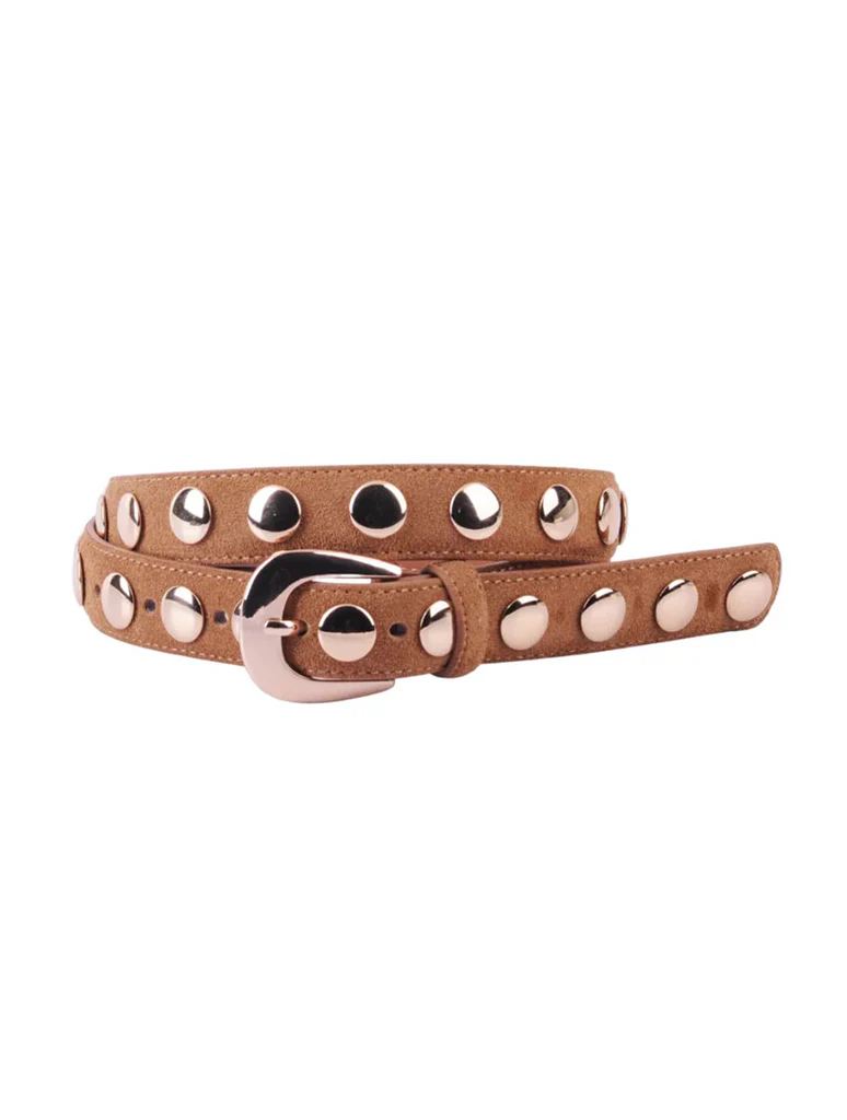 Studded Suede Leather Belt