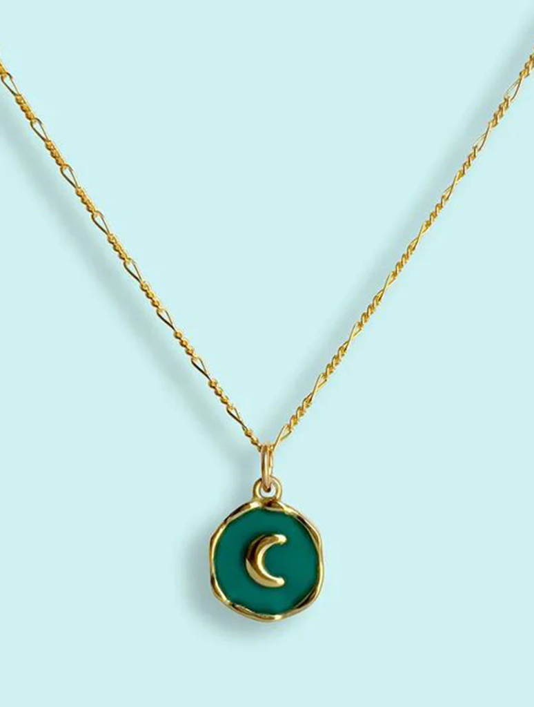 Teal Moon Necklace
