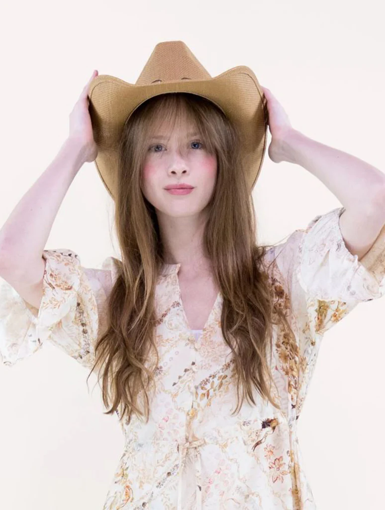 Turquoise Gem Gold Concho Cowgirl Hat - Image 2
