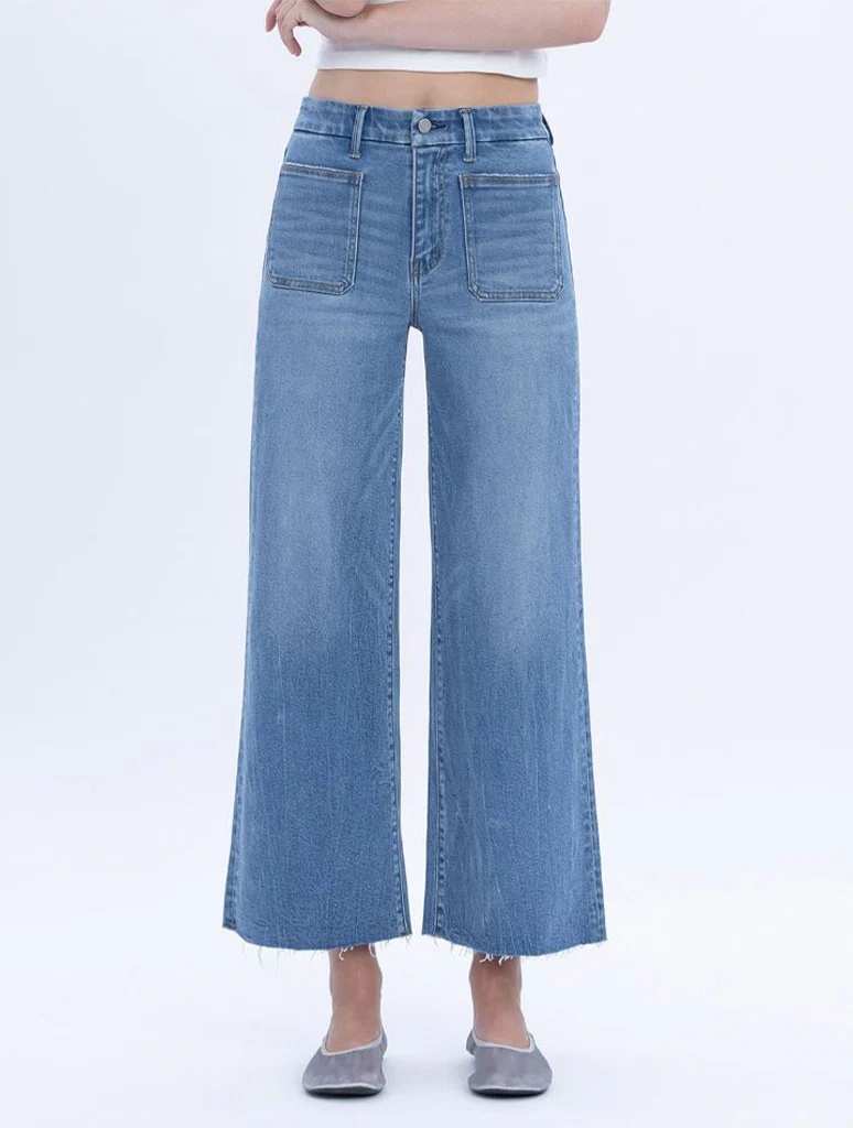 Vervet High Rise Crop Wide Leg Jeans