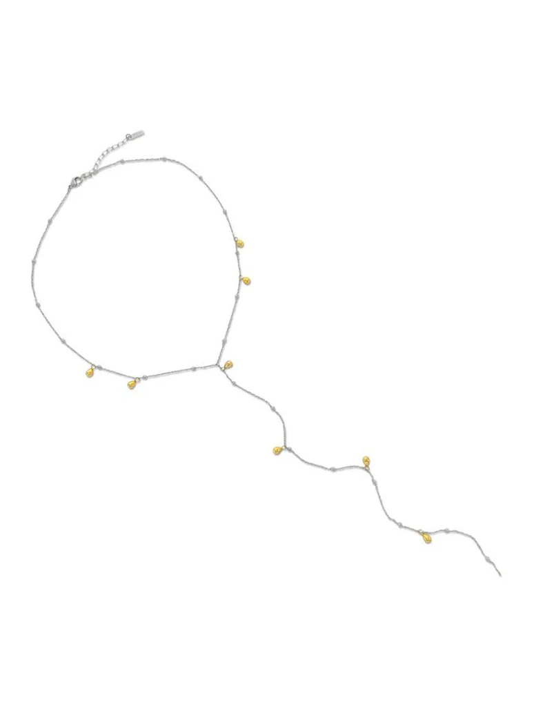 Water Resistant Two-Tone Lariat Necklace