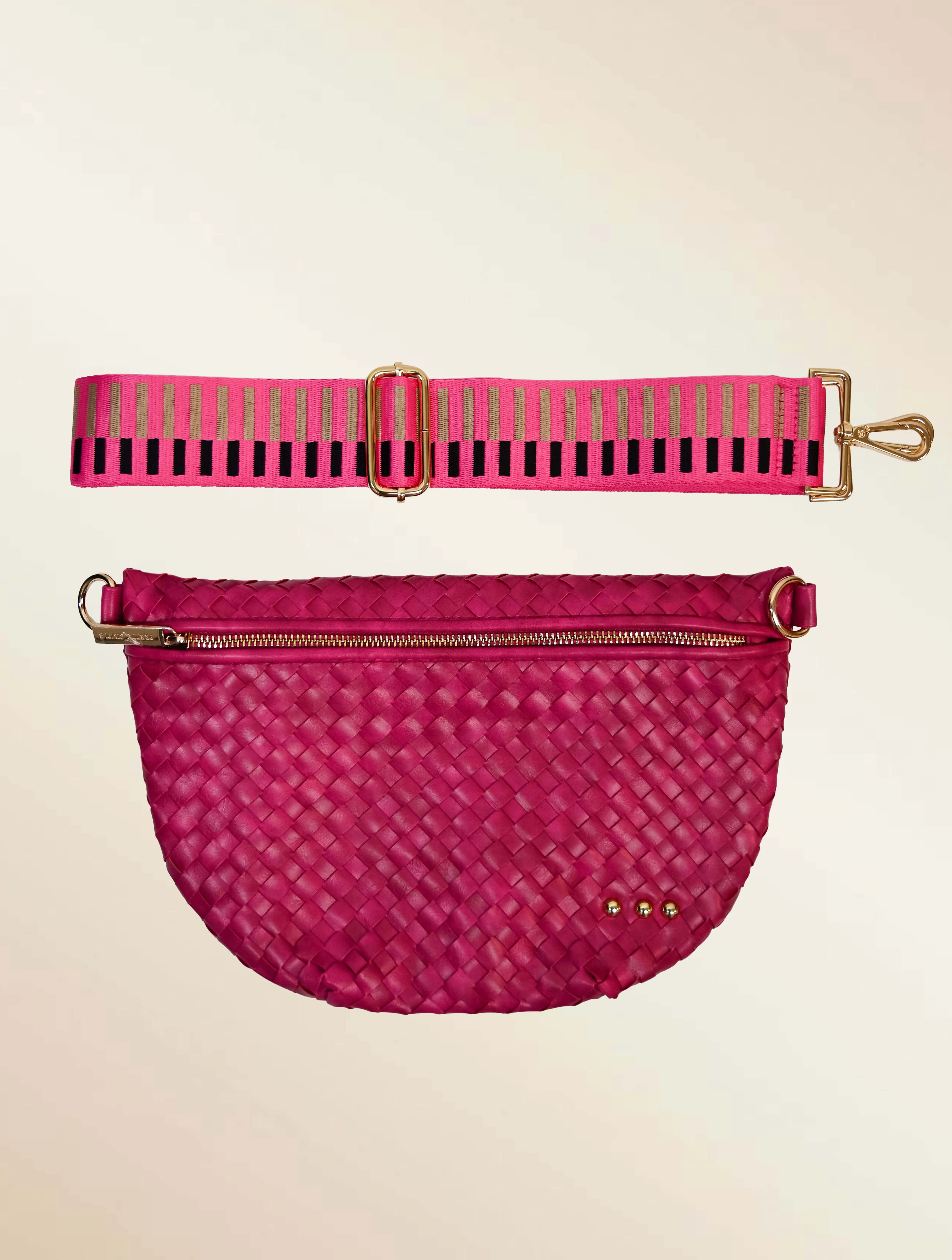 Westlyn Woven Bum Bag with Studded Detail - Image 31