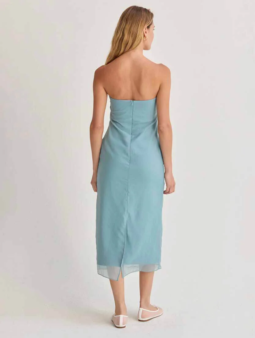 Zeah Organza Tube Midi Dress - Image 4